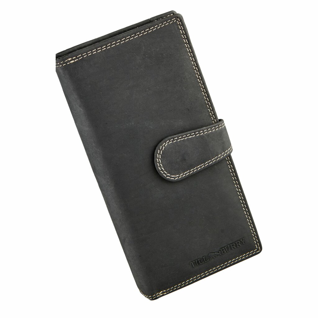 WILD REAL - Portemonnee Dames - Overslagportemonnee - Buffel Leder  - 17 x 10 x 3 cm - Inhoud 17 pasjes - Anti-Skim